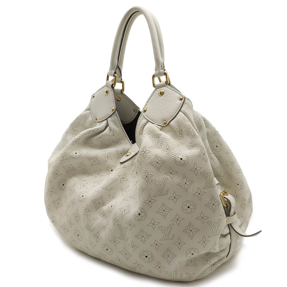 Louis Vuitton Blanc Mahina Bag Tote White Leather Shoulder Monogram Neo White